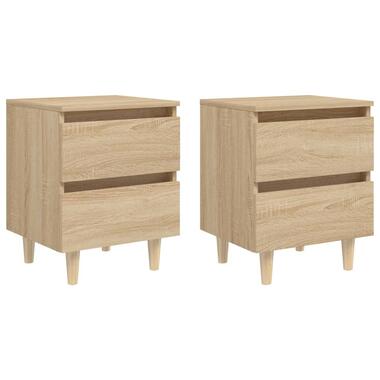 vidaXL - table de chevet - Brun - Bois de pin - 2 pcs product