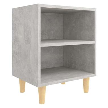 vidaXL Table de chevet avec pieds en bois Gris béton 40x30x50 cm product