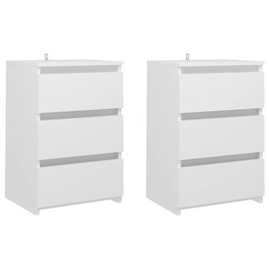 vidaXL Tables de chevet 2 pcs Blanc 40x35x62,5 cm Aggloméré product