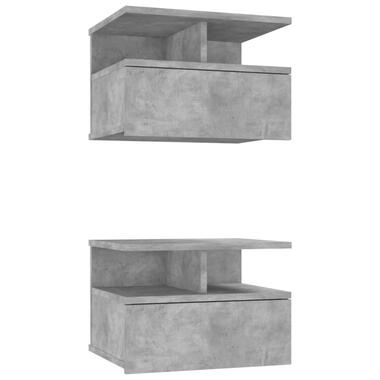 vidaXL Tables de chevet flottantes 2 pcs Gris béton Bois d'ingénierie product