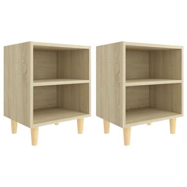 vidaXL Tables de chevet pieds en bois 2 pcs Chêne sonoma 40x30x50 cm product