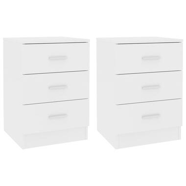 vidaXL Tables de chevet 2 pcs Blanc 38x35x56 cm Bois d'ingénierie product