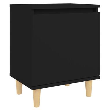 vidaXL Table de chevet avec pieds en bois massif Noir 40x30x50 cm product