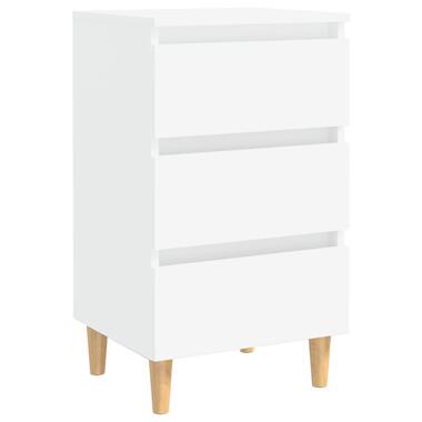 vidaXL Table de chevet avec pieds en bois solide Blanc 40x35x69 cm product