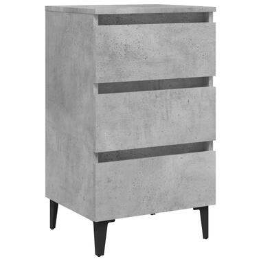 vidaXL Table de chevet avec pieds en métal gris béton 40x35x69 cm product