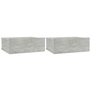 vidaXL Tables de chevet flottantes 2 pcs Gris béton Bois d'ingénierie product