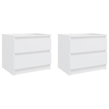 vidaXL Tables de chevet 2 pcs Blanc 50x39x43,5 cm Aggloméré product