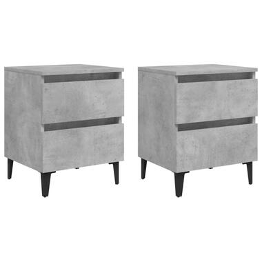 vidaXL Tables de chevet 2 pcs gris béton 40x35x50 cm bois d'ingénierie product