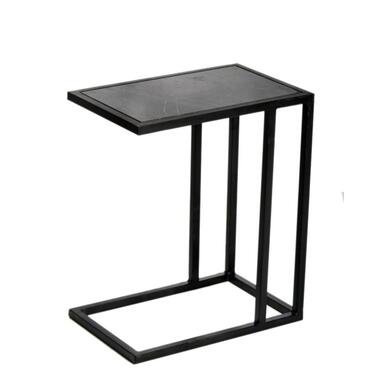 Livingfurn - Table d'appoint Table de canapé Noir - Marbre - 30x40x56 product