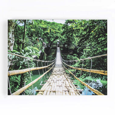 Art for the Home - Canvas - Jungle Loopbrug - Multikleur - 75x100cm product