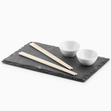 Excellent Houseware Sushi Servies voor 2 Personen Set 7-delig Leisteen met product