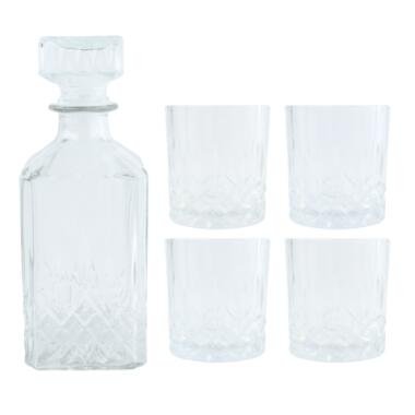 OTIX Whiskey Karaf 4 glazen 5-delig Transparant 900/230 ml Glas product