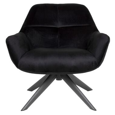 Velvet Fauteuil Zwart - 78x75x78cm - Metaal - Shannon product