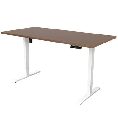 Bureau réglable 140x80 cm - Simple - Blanc / Chêne foncé product