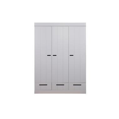Armoire 3 Portes - Pin - Béton - 195x140x53 - WOOOD - Connect product