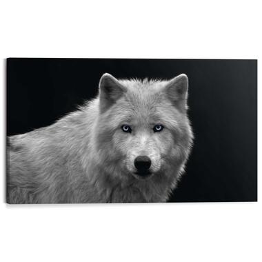 Schilderij Witte wolf 70x118 cm Zwart-Wit Hout product