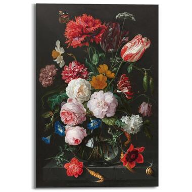 Schilderij Stilleven met bloemen 90x60 cm Rood Hout product