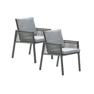 Garden Impressions Brendon lounge dining stoel licht grijs - 2 stuks product