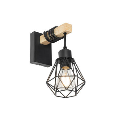 QAZQA wandlamp Chon zwart E27 product