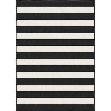 Eva Interior Buitenkleed Stripes zwart/wit dubbelzijdig - 240 x 340 product