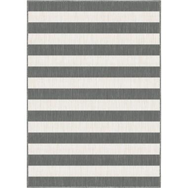 Eva Interior Buitenkleed Stripes Grijs/Wit dubbelzijdig - 240 x 340 product