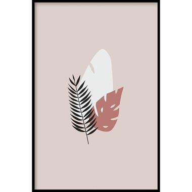 Walljar - Tropical Leaves Light - Poster met lijst / 40 x 60 cm product