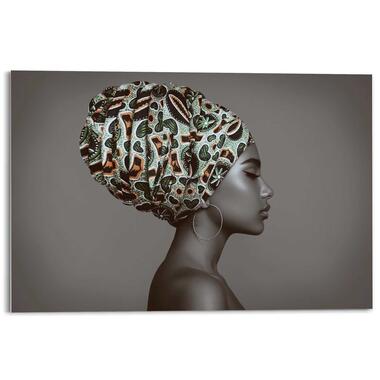 Plexiglasschilderij - Afrikaanse Vrouw - 80x120 cm Plexiglas product