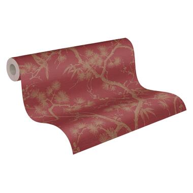 Livingwalls behangpapier - oosters motief - rood en goud - 53 cm x 10,05 m - AS product