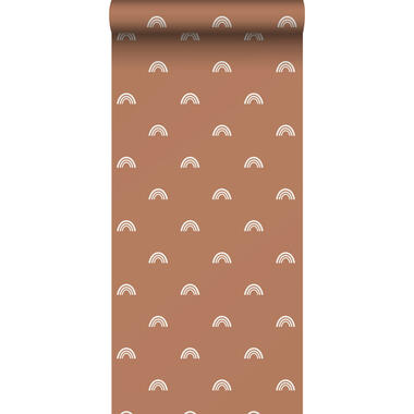 ESTAhome behang - regenboogjes - terracotta en wit - 50 x 900 cm product