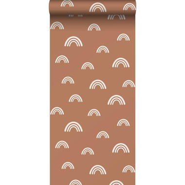 ESTAhome behangpapier - regenboogjes - terracotta en wit - 0,53 x 10,05 m product
