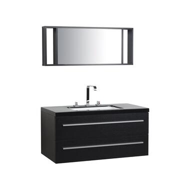 Meuble vasque à tiroirs noir miroir inclus noir ALMERIA product