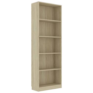 vidaXL Boekenkast met 5 schappen 60x24x175 cm bewerkt hout sonoma eik product