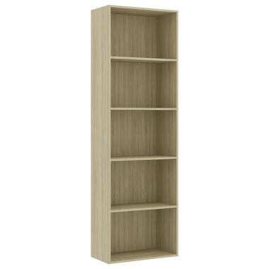 vidaXL Boekenkast met 5 schappen 60x30x189cm bewerkt hout sonoma eiken product