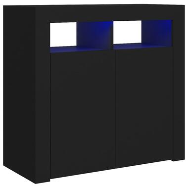 vidaXL Buffet avec lumières LED noir 80x35x75 cm product