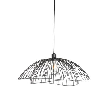 Qazqa hanglampen pua zwart e27 product