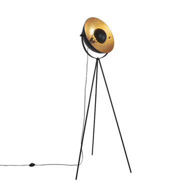 QAZQA lampadaire noir avec trépied orientable or 42 cm - magnax product