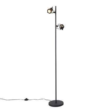 QAZQA lampadaire industriel noir 2 lumières - suplux product