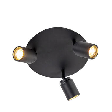 Qazqa spot de salle de bain moderne noir 3 lumières ip44 - ducha product