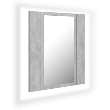 vidaXL Badkamerkast met spiegel en LED 40x12x45 cm acryl betongrijs product