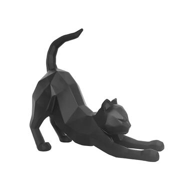 Statue Origami Cat stretching polyresin matt black product