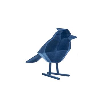 Ornament Bird - Polyresin Fluweel Donkerblauw - Large - 18,5x9x24cm product