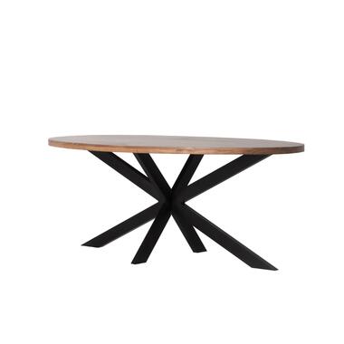 Table de salle à manger ovale Kim - bois et métal - 200x100x77 cm product