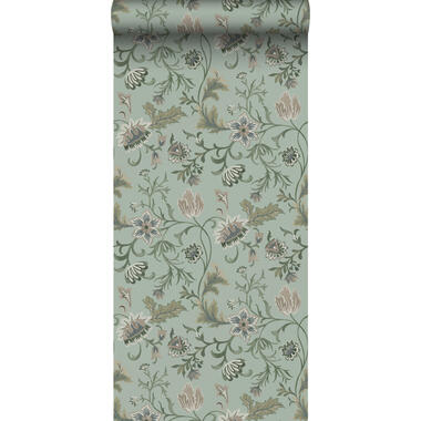 ESTAhome behang - vintage bloemen - celadon groen - 0.53 x 10.05 m product