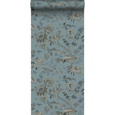 ESTAhome behang - vintage bloemen - vintage blauw - 50 x 900 cm product