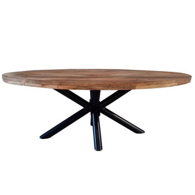 Industriële tafel ovaal Oregon mangohout 280x110 cm Mangohout Bruin product