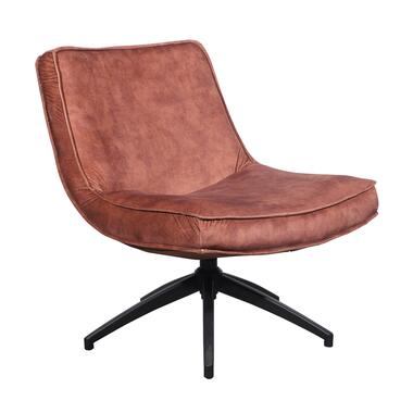 Draaibare fauteuil Tommy velvet roze - Fluweel - Roze - 72x64x81 cm product