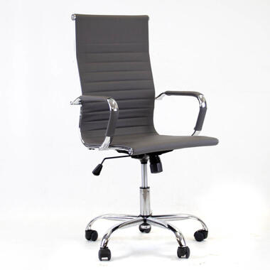 Industriële bureaustoel Matt grijs hoog - Kunstleder - Grijs - 50x55x112 cm product