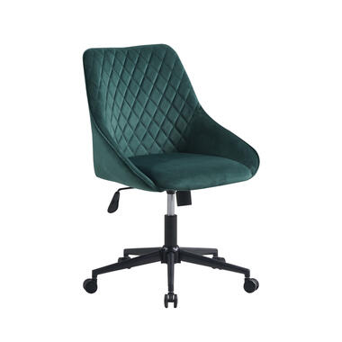 Bureaustoel Emily velvet groen - Fluweel - Groen - 64,50x60x84 cm product