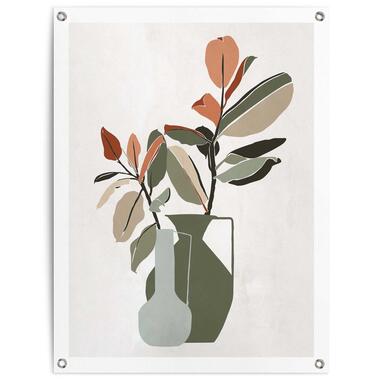 Tuinposter - Vaas met bloemen - 80x60 cm Canvas product