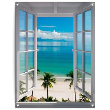 Tuinposter - Uitzicht over zee - 80x60 cm Canvas product